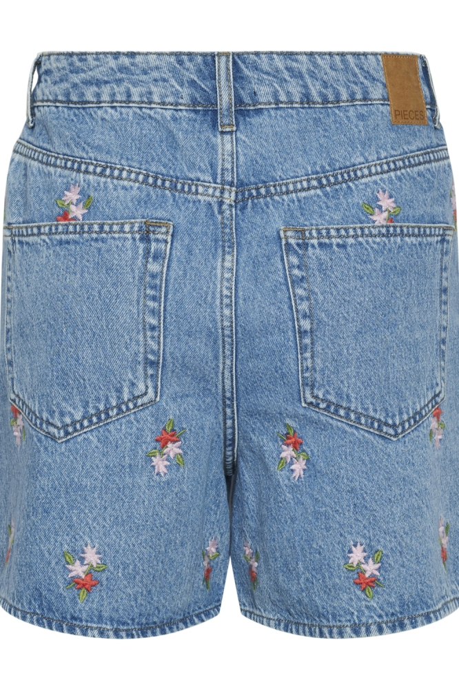 PCSKY HW EMBROIDERY SHORTS 17148991 Light Blue denim/EMBROIDERY